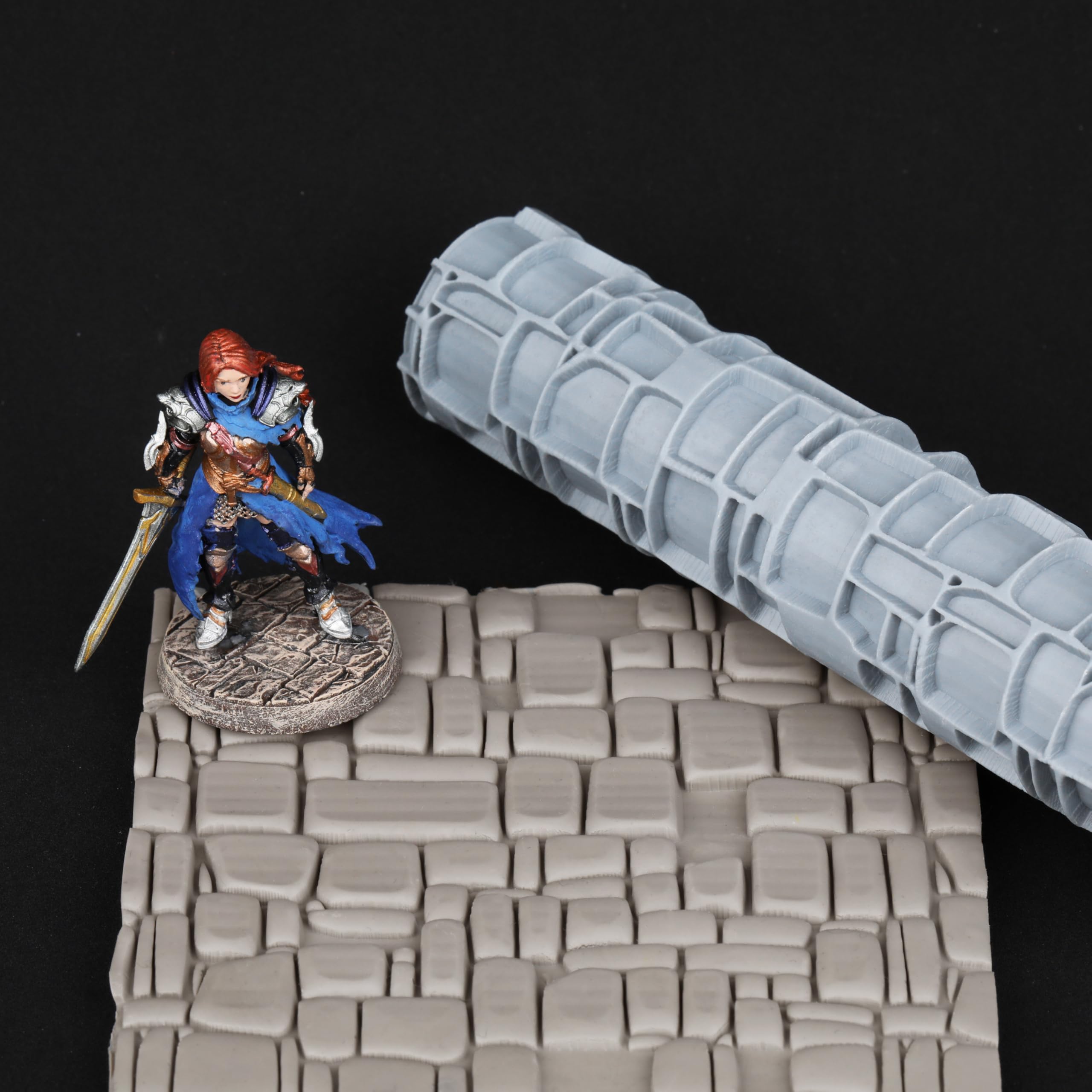 RPG Terrain Texture Roller - Exquisite Board Game Accessory Perfect for DND D&D 28mm Miniature with 16 Unique Styles S412F Stone Texture