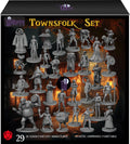 Newcombie 29 Heroic Townsfolk Fantasy Miniatures for DND Miniatures Dungeons and Dragons Starter Set D&D Minis Tabletop Unpainted Miniatures DND Figures Bulk Figurines D&D Miniatures