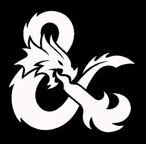 Dungeons and Dragons and White Decal Vinyl Sticker|Cars Trucks Vans Walls Laptop| White |5.5 x 5.5 in|LLI589