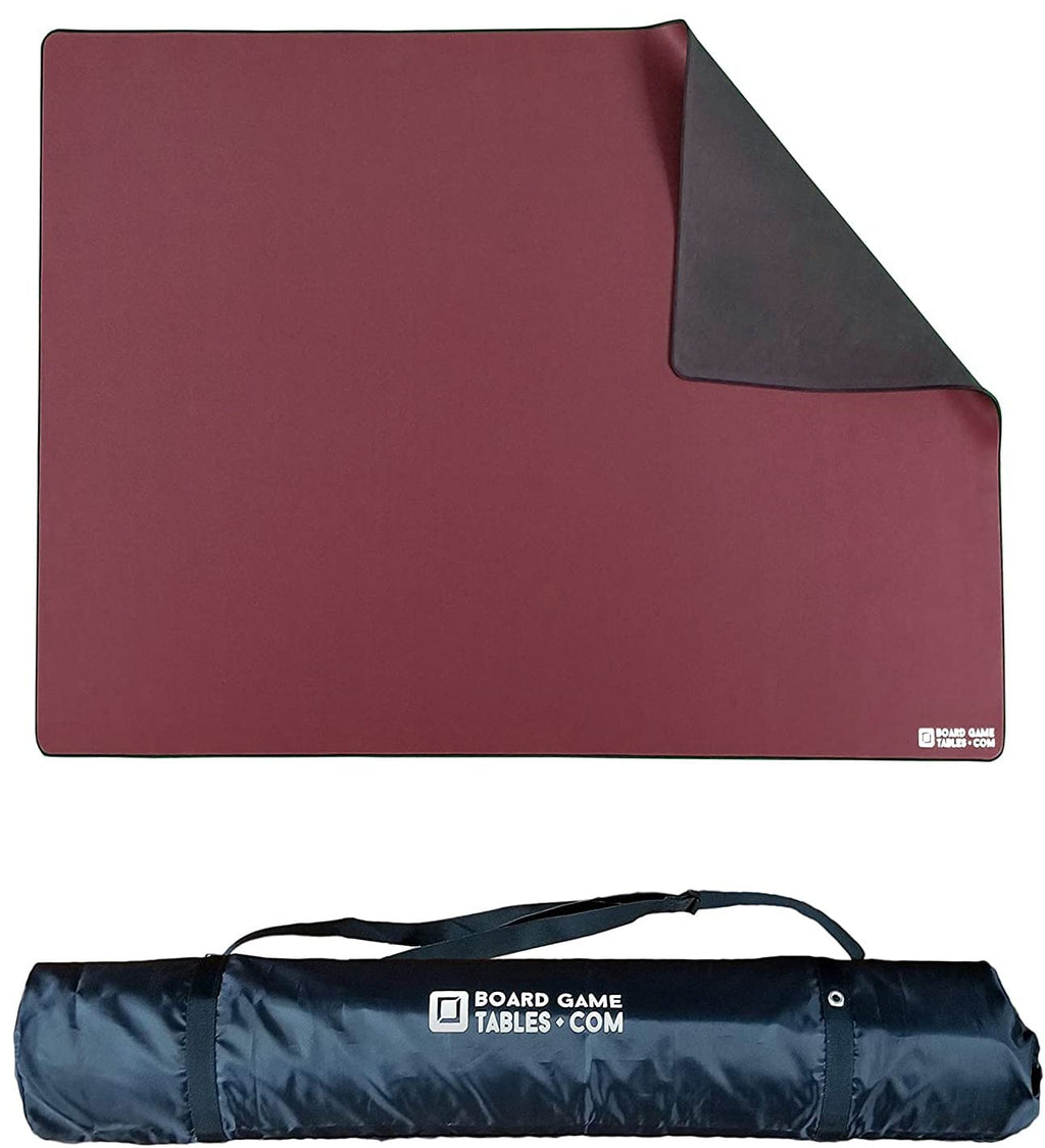Board Game Playmat [3.5x5.5/Thick Super Cushioned/Stitched Edge/Water Resistant] with Carrying Case - for Tabletop Board Games Card Games RPG Games (Large Burgundy)