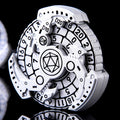 7-in-1 DND Dice Set Rotate Metal Rotate Dungeons and Dragons DND Compass Dice Cool RPG Role Playing Table Game Dice（Sliver Black）