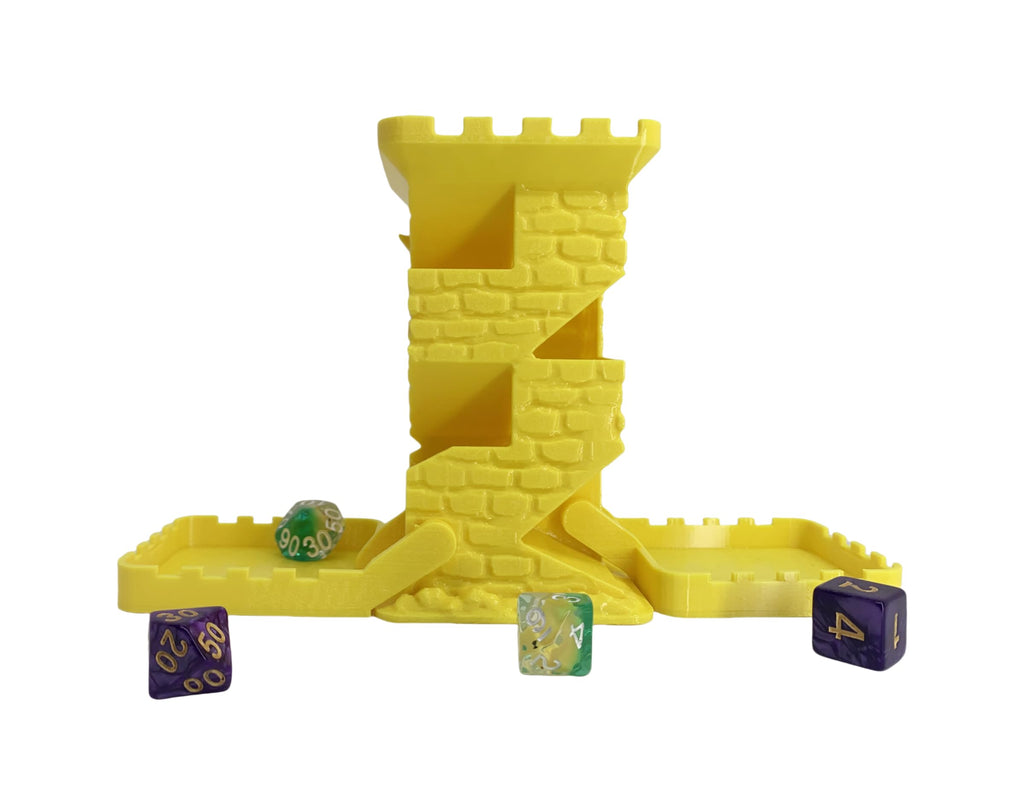 Soayone Tower Castle Retro DND Dice Rolling Tower Dice Tower Dungeons and Dragons Dice Jail D&D Accessories (Castle Dice Tower Yellow)